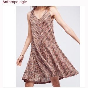 Anthropologie maeve knit crochet drop waist dress